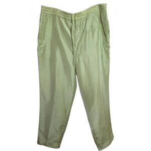 VTG Mureli 100% Silk Pants Lined Drawstring Pockets Ol8ve Green Womens Medium